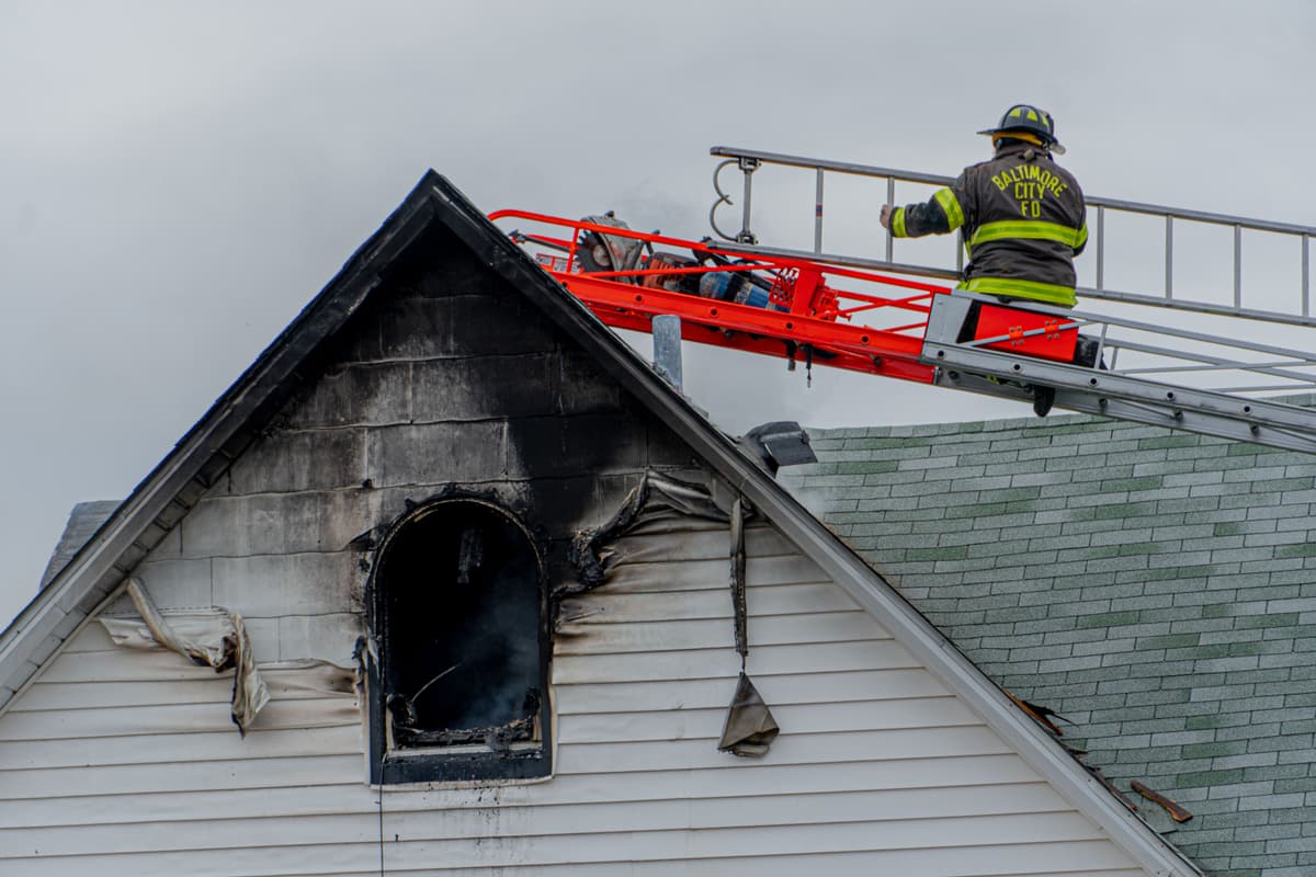 Fire damage to residential property